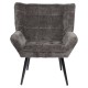14770097 Πολυθρόνα ArteLibre TIVA Γκρι Σκούρο Ύφασμα Σενίλ/Μέταλλο 84x78x77cm Γκρι
