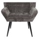 14770097 Πολυθρόνα ArteLibre TIVA Γκρι Σκούρο Ύφασμα Σενίλ/Μέταλλο 84x78x77cm Γκρι