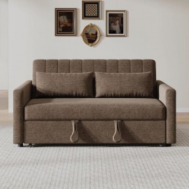 Ε998,3W TEMPO-W Καναπές - Κρεβάτι, Με ανάκλιση πλάτης, Ύφασμα Καφέ