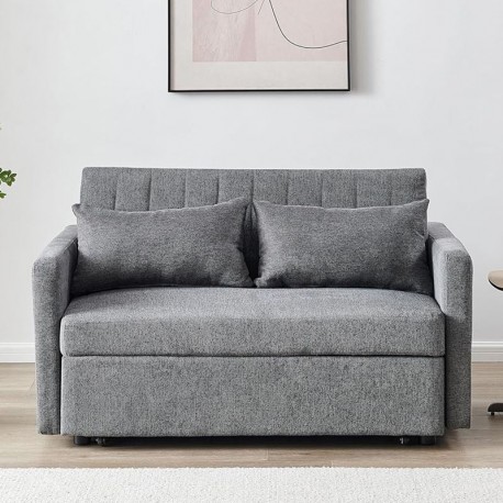 Ε998,4W TEMPO-W Καναπές - Κρεβάτι, Με ανάκλιση πλάτης, Ύφασμα Γκρι