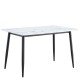 15380009 Τραπέζι Τραπεζαρίας ArteLibre IRWELL Λευκό Μάρμαρο/Μαύρο Μέταλλο/Μοριοσανίδα 120x80x75cm Μαύρο/Λευκό/Μάρμαρο