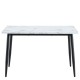 15380009 Τραπέζι Τραπεζαρίας ArteLibre IRWELL Λευκό Μάρμαρο/Μαύρο Μέταλλο/Μοριοσανίδα 120x80x75cm Μαύρο/Λευκό/Μάρμαρο