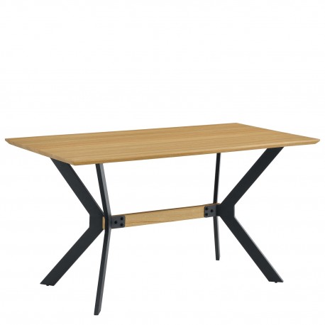 15380012 Τραπέζι Τραπεζαρίας ArteLibre ELDRIDGE Sonoma/Μαύρο Μέταλλο/Μοριοσανίδα 160x80x74cm Φυσικό/Sonoma/Μαύρο
