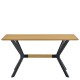15380014 Τραπέζι Τραπεζαρίας ArteLibre ELDRIDGE Sonoma/Μαύρο Μέταλλο/Μοριοσανίδα 120x60x74cm Φυσικό/Sonoma/Μαύρο