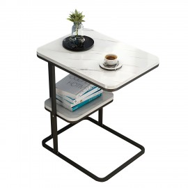 14370245 Τραπεζάκι Βοηθητικό ArteLibre ALAZANI Λευκό Με Όψη Μαρμάρου MDF/Μέταλλο 50x30x58cm Λευκό/Μάρμαρο