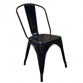 14600119 Καρέκλα ArteLibre Βιομηχανικού Τύπου Vintage TOLIKO Μαύρο Ματ Μέταλλο 44x49x84cm Μαύρο