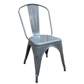 14600121 Καρέκλα ArteLibre Βιομηχανικού Τύπου Vintage TOLIKO Γκρι Μέταλλο 44x49x84cm Γκρι
