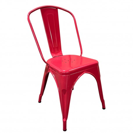 14600123 Καρέκλα ArteLibre Βιομηχανικού Τύπου Vintage TOLIKO Κόκκινο Μέταλλο 44x49x84cm Κόκκινο