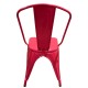 14600123 Καρέκλα ArteLibre Βιομηχανικού Τύπου Vintage TOLIKO Κόκκινο Μέταλλο 44x49x84cm Κόκκινο