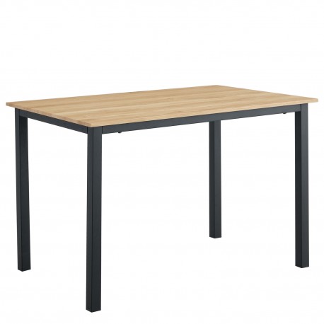 15380001 Τραπέζι Τραπεζαρίας ArteLibre VERDELL Sonoma/Μαύρο Μέταλλο/Μοριοσανίδα 110x70x76cm Φυσικό/Sonoma/Μαύρο