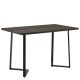 15380003 Τραπέζι Τραπεζαρίας ArteLibre WINFORD Καρυδί/Μαύρο Μέταλλο/Μοριοσανίδα 120x70x76cm Καφέ/Μαύρο/Καρυδί