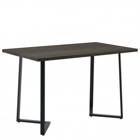 15380003 Τραπέζι Τραπεζαρίας ArteLibre WINFORD Καρυδί/Μαύρο Μέταλλο/Μοριοσανίδα 120x70x76cm Καφέ/Μαύρο/Καρυδί