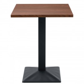 15380005 Τραπέζι Τραπεζαρίας ArteLibre BROOKWYN Καρυδί/Μαύρο Μέταλλο/Μοριοσανίδα 60x60x74cm Καφέ/Μαύρο/Καρυδί