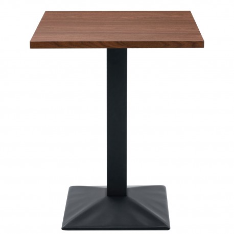 15380005 Τραπέζι Τραπεζαρίας ArteLibre BROOKWYN Καρυδί/Μαύρο Μέταλλο/Μοριοσανίδα 60x60x74cm Καφέ/Μαύρο/Καρυδί