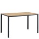 15380006 Τραπέζι Τραπεζαρίας ArteLibre CRESTMERE Sonoma/Μαύρο Μέταλλο/Μοριοσανίδα 120x70x75cm Φυσικό/Sonoma/Μαύρο