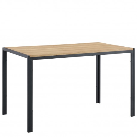 15380006 Τραπέζι Τραπεζαρίας ArteLibre CRESTMERE Sonoma/Μαύρο Μέταλλο/Μοριοσανίδα 120x70x75cm Φυσικό/Sonoma/Μαύρο