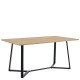 15380007 Τραπέζι Τραπεζαρίας ArteLibre DUNSMERE Sonoma/Μαύρο Μέταλλο/Μοριοσανίδα 160x90x75cm Φυσικό/Sonoma/Μαύρο