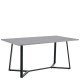 15380008 Τραπέζι Τραπεζαρίας ArteLibre DUNSMERE Γκρι Μάρμαρο/Μαύρο Μέταλλο/Μοριοσανίδα 160x90x75cm Γκρι/Μαύρο/Μάρμαρο