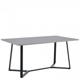 15380008 Τραπέζι Τραπεζαρίας ArteLibre DUNSMERE Γκρι Μάρμαρο/Μαύρο Μέταλλο/Μοριοσανίδα 160x90x75cm Γκρι/Μαύρο/Μάρμαρο