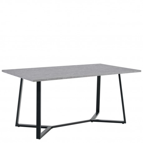15380008 Τραπέζι Τραπεζαρίας ArteLibre DUNSMERE Γκρι Μάρμαρο/Μαύρο Μέταλλο/Μοριοσανίδα 160x90x75cm Γκρι/Μαύρο/Μάρμαρο