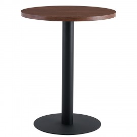 15380011 Τραπέζι Τραπεζαρίας ArteLibre QUINTON Καρυδί/Μαύρο Μέταλλο/Μοριοσανίδα 60x60x74cm Καφέ/Μαύρο/Καρυδί