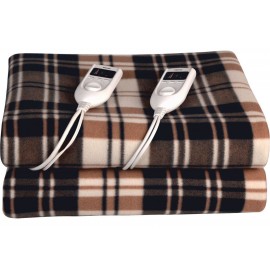 United Διπλή Ηλεκτρική Κουβέρτα Πλενόμενη με Χρονοδιακόπτη Καφέ 120W 140x160εκ.