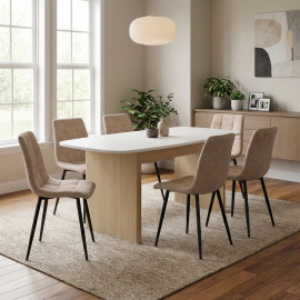 0021.GM15 Solena τραπέζι τραπεζαρίας οβάλ  επεκτεινόμενο 200/248x100x78εκ. Rookwood Oak