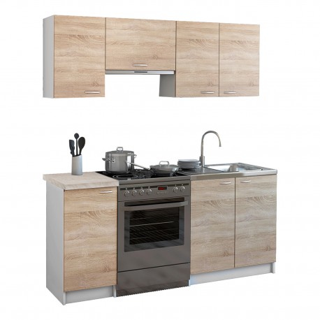 ΣΥΝΘΕΣΗ ΚΟΥΖΙΝΑΣ MAURICE ΜΕΛΑΜΙΝΗ SONAMA-ΛΕΥΚΟ HM2441 180x29,2-46εκ.