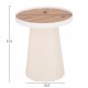 ΤΡΑΠΕΖΑΚΙ ΒΟΗΘΗΤΙΚΟ DENTON HM18023.02 MDF TOP ΦΥΣΙΚΟ ΞΥΛΟΥ-ΒΑΣΗ ΛΕΥΚΗ Φ45x51,5Υεκ.