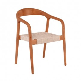 Ε7029,1 LEXY Πολυθρόνα Τραπεζαρίας Καρυδί, Κάθισμα Paper Rope