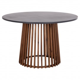 ΤΡΑΠΕΖΙ ΣΤΡΟΓΓΥΛΟ ΕΞ.ΧΩΡΟΥ CRISTOBAL HM6235 ΞΥΛΟ ΑΚΑΚΙΑΣ-CEMENT TOP Φ120x77Υεκ