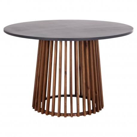 ΤΡΑΠΕΖΙ ΣΤΡΟΓΓΥΛΟ ΕΞ.ΧΩΡΟΥ CRISTOBAL HM6235 ΞΥΛΟ ΑΚΑΚΙΑΣ-CEMENT TOP Φ120x77Υεκ