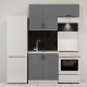 GR-MOD140AN Κουζίνα Modest Σετ 3 Κουτιών Ανθρακί Άνω Κουτιά 140cm Κάτω 80cm