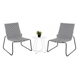 ΣΕΤ LOUNGE 3TMX ΕΞ.ΧΩΡΟΥ PONY HM21193.02 ΜΕΤΑΛΛΟ ΚΑΙ ΣΥΝΘ.RATTAN ΣΕ ΛΕΥΚΟ-ΜΑΥΡΟ