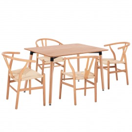 ΣΕΤ ΤΡΑΠΕΖΑΡΙΑΣ 5ΤΜΧ BRAVE HM21182 MDF TOP-ΞΥΛΟ ΟΞΙΑΣ & PAPER ROPE ΣΕ ΦΥΣΙΚΟ