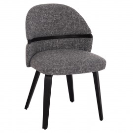 ΚΑΡΕΚΛΑ ΤΡΑΠΕΖΑΡΙΑΣ DEKKER HM18249.02 PLYWOOD ΜΑΥΡΟ--ΥΦΑΣΜΑ ΓΚΡΙ 50x60x80Υεκ.