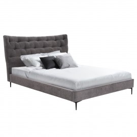 ΚΡΕΒΑΤΙ ΔΙΠΛΟ JILL HM737.01 ΥΦΑΣΜΑ ΣΕ ΓΚΡΙ--ΓΙΑ ΣΤΡΩΜΑ 160x200εκ.