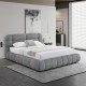 ΚΡΕΒΑΤΙ ΜΕ ΑΠΟΘ.ΧΩΡΟ MOLEN HM730.01 ΓΚΡΙ ΜΠΟΥΚΛΕ ΥΦΑΣΜΑ--ΓΙΑ ΣΤΡΩΜΑ 160x200εκ