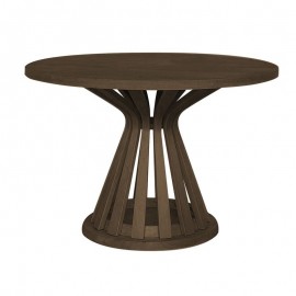 Ε7677,1 FABIO Τραπέζι Ροτόντα Τραπεζαρίας, MDF Απόχρωση Καρυδί