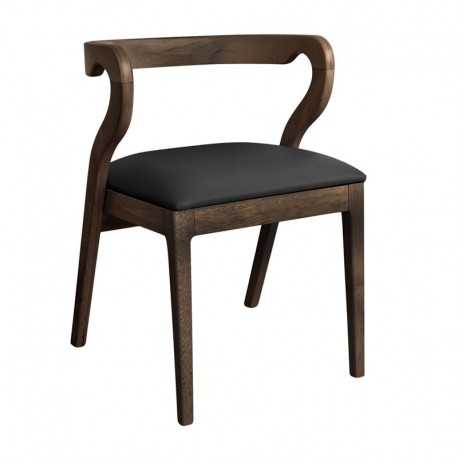 Ε7683,1 FRANKY Καρέκλα Τραπεζαρίας, Απόχρωση Καρυδί, Pu Μαύρο