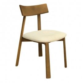 Ε7687,2 CORNEL Καρέκλα Τραπεζαρίας, Απόχρωση Φυσικό, Pu Εκρού