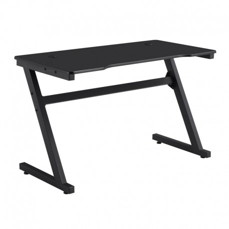 ΕΟ418,1 GAMING Γραφείο 120x60cm Μέταλλο Βαφή Μαύρο, Επιφάνεια MDF Μαύρο, με Βάση ακουστικών