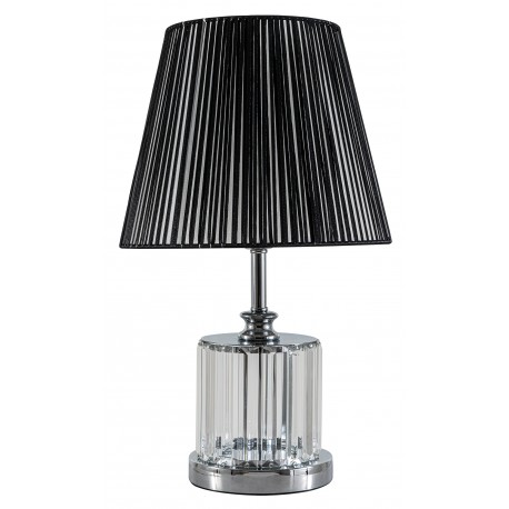 TLC 6836 SL ΕΠΙΤΡΑΠΕΖΙΑ ΛΑΜΠΑ ΔΙΑΦ. ΚΡΥΣΤ. ΜΕ ΠΛΙΣΕ ΜΑΥΡΟ ΚΑΠΕΛΟ 1ΧΕ27