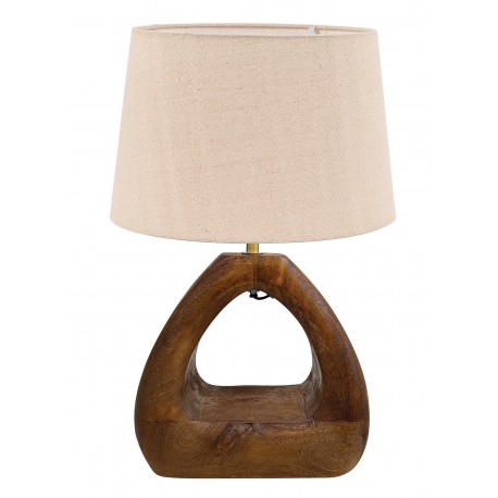 TLI 6339 40BG ΕΠΙΤΡΑΠΕΖΙΑ ΛΑΜΠΑ ΞΥΛΙΝΗ ΣΧΗΜΑ ΤΡΙΓΩΝΟ 1ΧΕ27