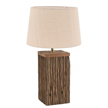 TLI 6347 40BG ΕΠΙΤΡΑΠΕΖΙΑ ΛΑΜΠΑ ΤΕΤΡΑΓΩΝΗ ΑΠΟ ΑΝΑΚΥΚΛΩΜΕΝΟ ΞΥΛΟ ΜΕ ΑΜΠΑΖΟΥΡ ΜΠΕΖ 1ΧΕ27