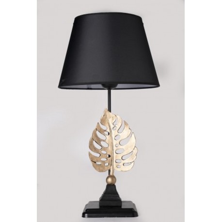 TLT 1267-GD ΕΠΙΤΡΑΠΕΖΙΑ ΛΑΜΠΑ ΜΑΥΡΗ ΜΕ ΦΙΓΟΥΡΑ ΦΥΛΛΟ ΧΡΥΣΟ 1xE-27 40W