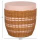 ΒΟΗΘΗΤΙΚΟ ΤΡΑΠΕΖΙ VILHENA HM18166 FIBER CEMENT ΡΟΖ-RATTAN ΦΥΣΙΚΟ Φ44.5x45Υεκ.