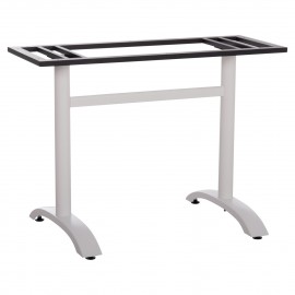 ΒΑΣΗ ΤΡΑΠΕΖΙΟΥ ΑΛΟΥΜΙΝΙΟΥ ΔΙΠΛΗ HM461.12 ΛΕΥΚΗ ΜΕ ΡΕΓΟΥΛΑΤΟΡΟΥΣ 100x60x73Υεκ.