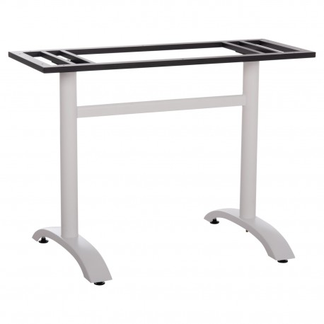 ΒΑΣΗ ΤΡΑΠΕΖΙΟΥ ΑΛΟΥΜΙΝΙΟΥ ΔΙΠΛΗ HM461.12 ΛΕΥΚΗ ΜΕ ΡΕΓΟΥΛΑΤΟΡΟΥΣ 100x60x73Υεκ.