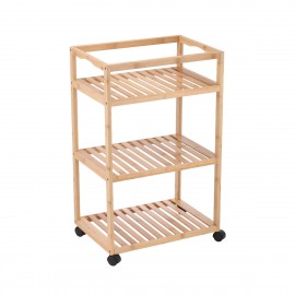 02-37871 ESTIA ΤΡΟΛΕΪ ΑΠΟΘΗΚΕΥΣΗΣ ΒΑΜΒΟΟ ESSENTIALS ΜΕ 3 ΡΑΦΙΑ